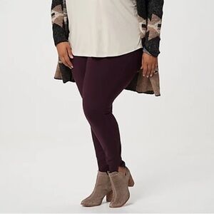 Spanx Ponte Hem Split Cropped Legging Brandywine Plus Size 2X Petite